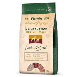 Fitmin Medium Maxi Maintenance Jagnięcina z Wołowiną 12kg Sucha Karma Dla Psów Średnich i Dużych Ras