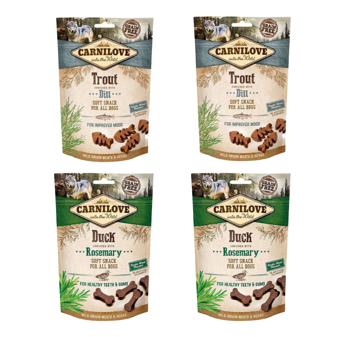 Carnilove Semi Moist Snack 4x200g Miękkie Przysmaki dla Psa