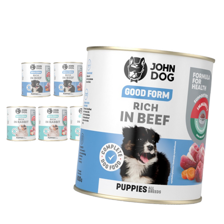 John Dog Good Form Junior Bogata W Królika I Wołowinę 6x800g Mokra Karma Dla Szczeniąt