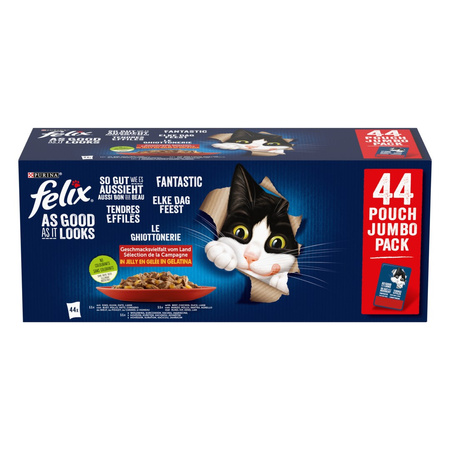 Felix Fantastic Mokra Karma Dla Kota Wiejskie Smaki W Galaretce 44x85g + Gratis Sucha Karma 1kg