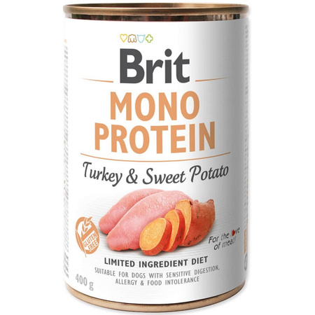 Brit Mono Protein 24x400g Mokra Karma dla Psów Indyk ze Słodkimi Ziemniakami
