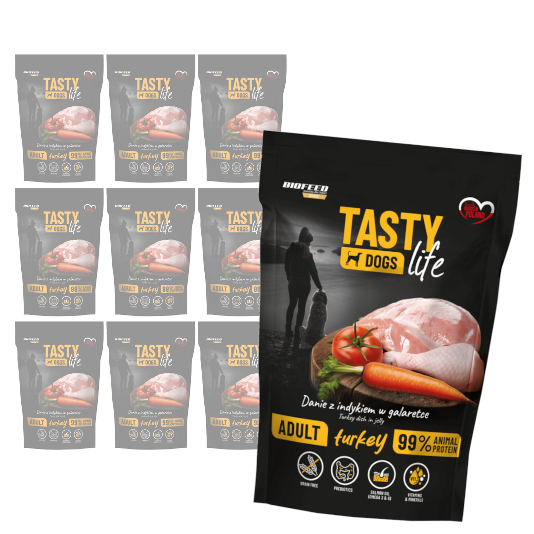 Mokra karma dla psów Tasty Dogs Life Indyk