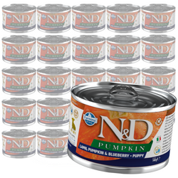 Farmina N&D Dog Lamb Pumpkin Blueberry Puppy 24x140g Mokra Karma Dla Szczeniąt Jagnięcina Dynia i Borówka