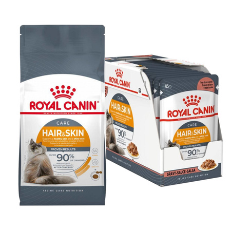 Royal Canin Hair&skin Care 10kg+12x85g Karma Dla Dorosłego Kota