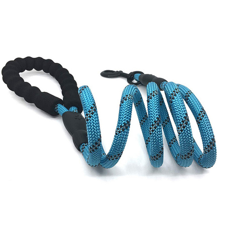 Mocna Smycz 1.8m Dla Dużych Silnych Psów Psa Odblaskowa NIEBIESKA