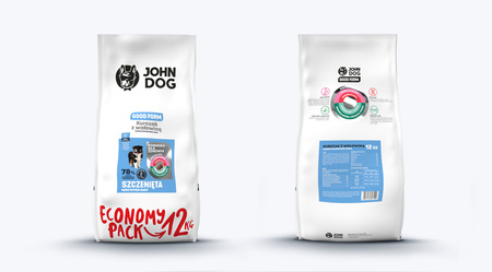 John Dog GOOD FORM PUPPY Kurczak z Wołowiną 12kg - sucha karma dla szczeniąt KSIĄŻKA GRATIS