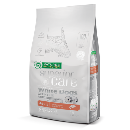 Nature's Protection Superior Care White Dogs Bezzbożowa Sucha Karma Dla Psów Małych Białych Ras Z Łososiem 10kg