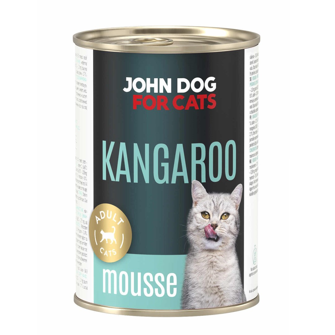 John Dog For Cats 400g Mokra Karma Dla Dorosłych Kotów Z Kangurem Mus