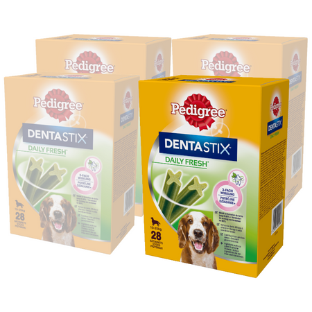 Pedigree DentaStix Daily Fresh Przysmak Gryzak Dentystyczny Dla Psów Srednich Ras 4x28 szt
