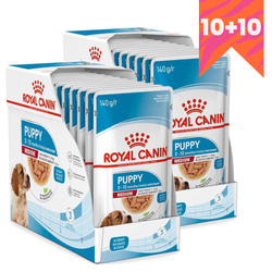 Royal Canin Medium Puppy 20x140g Karma Mokra W Sosie Dla Szczeniąt Ras Średnich Do 12 Miesiąca Życia 10+10 GRATIS