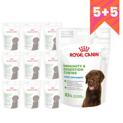 Royal Canin Supplements Dog Immunity & Digest Puppy 10x100g Suplementy W Postaci Przysmaków Wspierające Prawidłowe Trawienie I Odporność Szczeniąt 5+5 GRATIS