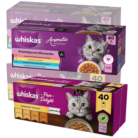 Whiskas Adult 160x85g Mokra Karma Dla Kota Aromatyczna Mieszanka + Drobiowe Frykasy