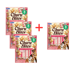Inaba Dog Churu Bites Chicken Wraps 4x96g Przysmak dla Psa Kurczak z Łososiem 3+1 Gratis