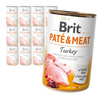 Brit Pate & Meat Indyk 12x400g Lekkostrawna Mokra Karma dla Psów Wszystkich Ras