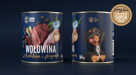 John Dog BERRY JUNIOR wołowina i królik z jeżynami 800g - mokra karma dla szczeniąt