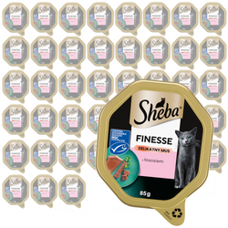 Sheba Finesse Tacka 44x85g Mokra Karma Pełnoporcjowa Dla Kota Z Łososiem W Musie
