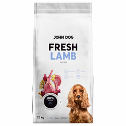 John Dog Fresh Light 12kg Sucha Karma Dla Psa Z Jagnięciną Kontrola Masy Ciała