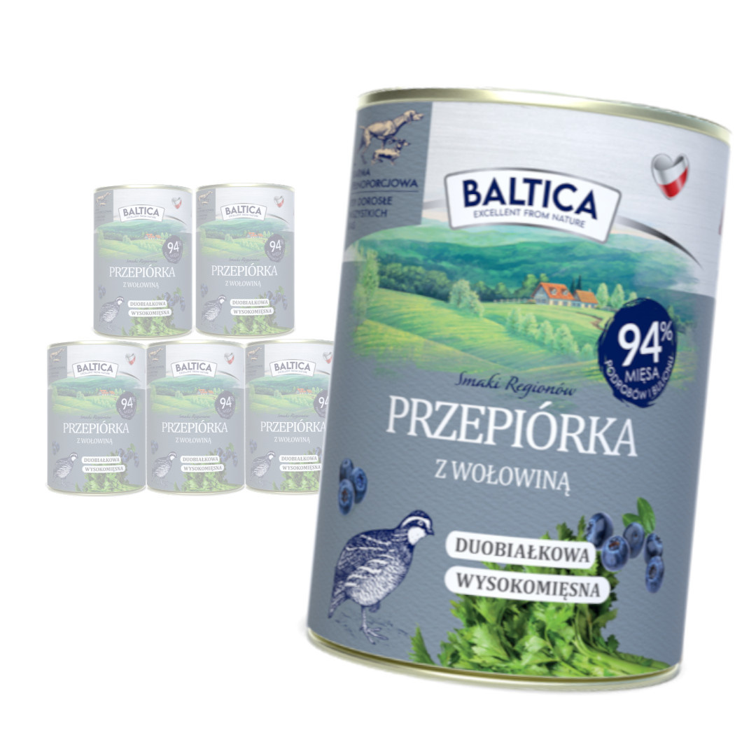Baltica Duooprotein Przepiórka z Wołowina Mokra Karma Dla Psa