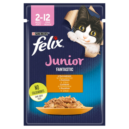 Felix Fantastic Junior Karma Dla Kociąt Kurczak W Galaretce Saszetka 12x85g