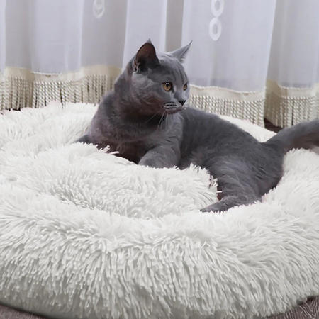 Legowisko Dla Psa I Kota Pluszowe 3XL 110cm Ciepłe Białe