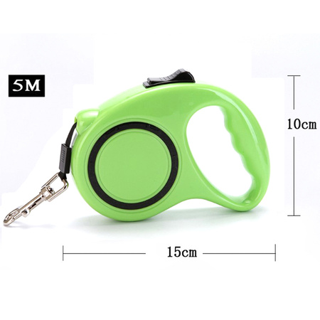 Automatyczna smycz dla małych i średnich psów SJ-190, obciążenie do 12kg, Długość 5m, Zielona