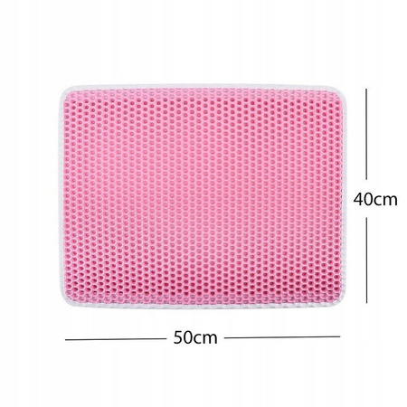 Wycieraczka Pod Kuwetę Zatrzymuje 90% Żwirku 50*40 RÓŻOWA