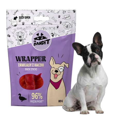 Mr Bandit WRAPPER Zawijasy z Kaczki 80g Naturalny Przysmak Dla Psa