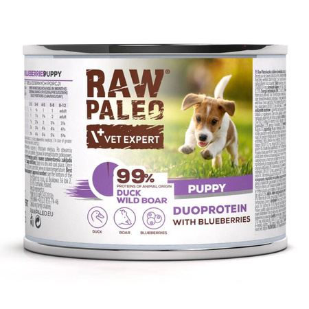 Raw Paleo Puppy Duoprotein Mix Smaków 24x200g Mokra Karma Dla Szczeniąt
