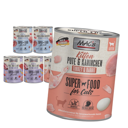 MAC's Kitten 6x800g Bezzbożowa Mokra Karma Dla Kociąt Mix 3 Smaków
