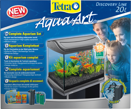 Tetra AquaArt Discover Line Aquarium Complete Set 20L 20 L, anthracite-Zestaw akwariowy srebrny