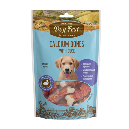 DOG FEST PUPPIES Calcium Bones With Duck 90g - Naruralna Kosteczka z Wapniem i Mięsem Kaczki dla Szczeniąt