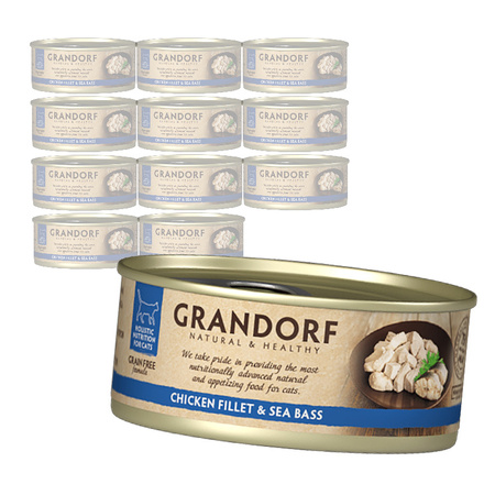 Mokra Karma Dla Kota Grandorf Filety Z Kurczaka I Okonia 12x70g