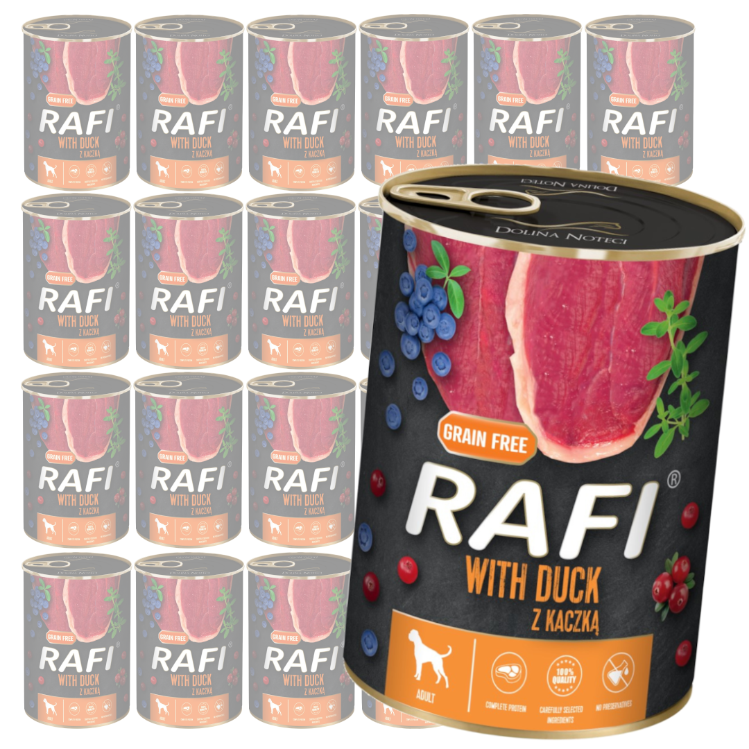 Rafi Bezzbożowa Mokra Karma Dla Psa Z Kaczką Żurawiną I Borówką