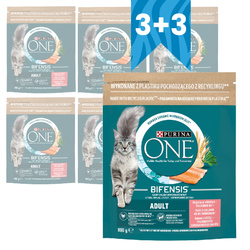 Purina One Bifensis Adult 6x800g Sucha Karma Dla Kota z Łososiem