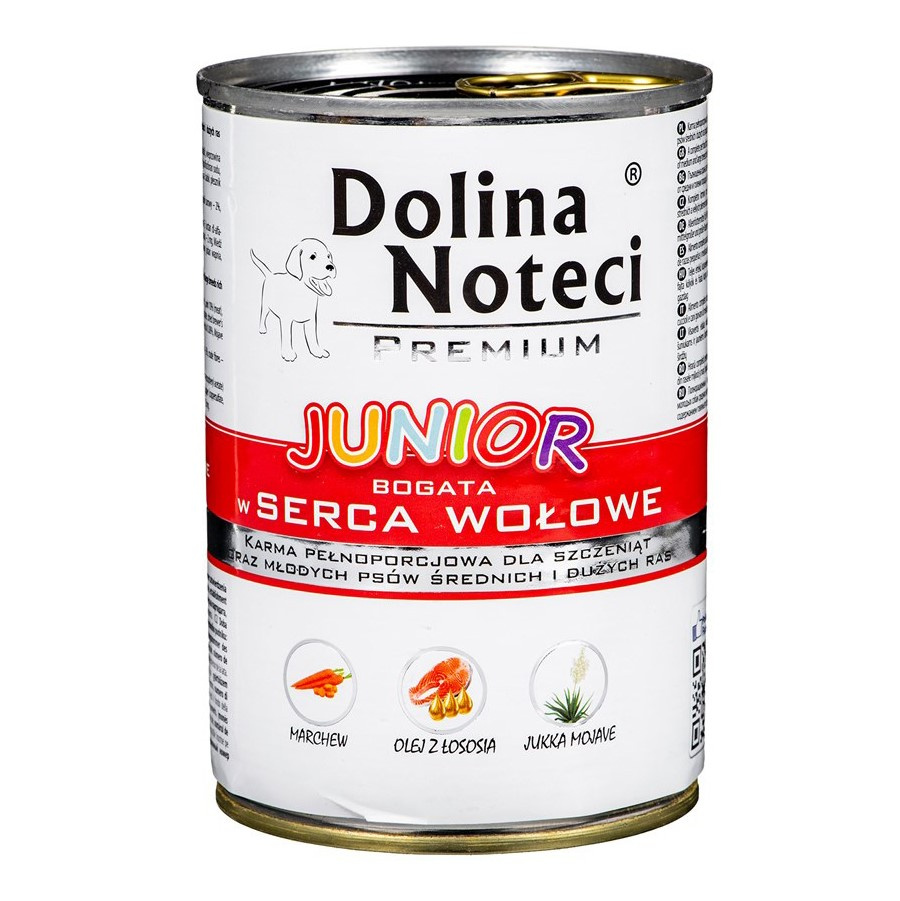Dolina Noteci Premium Junior Bogata W Serca Indyka, Jagnięcinę, Wątróbkę z Królika i Serca Wołowe
