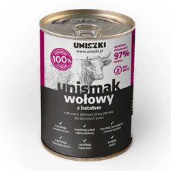 Uniszki Unismak Wołowy z Batatem 410g Bezzbożowa Mokra Karma dla Psa