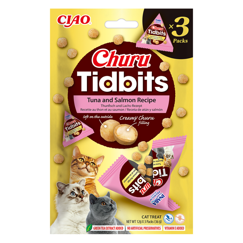 Inaba Cat Churu Tidbits Tuna & Salomon Przysmak Dla Kota Z Tuńczykiem I Łososiem