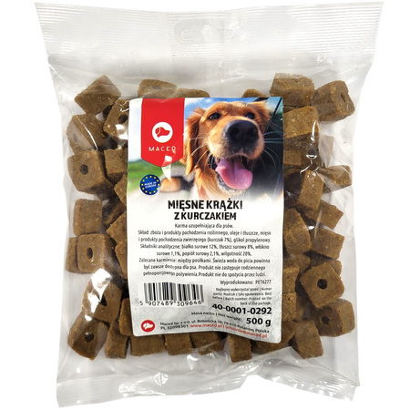 Miękki przysmak dla psa MACED Mięsne Krążki z kurczakiem 500g, smakołyk