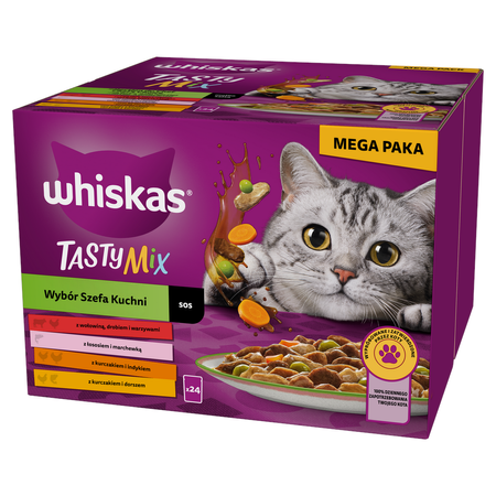 Whiskas Adult Tasty Mix Wybór Szefa Kuchni Saszetki 24x85g Mokra Karma Dla Dorosłych Kotów w Sosie