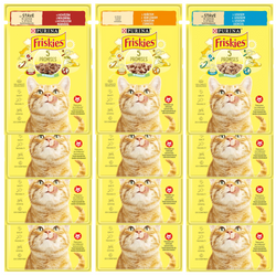 Purina Friskies Mokra Karma Dla Kota w Sosie 12x85g z Łososiem Wołowiną i Kurczakiem