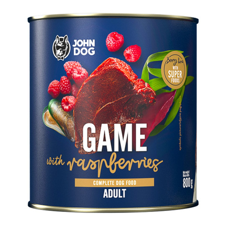 John Dog Berry Line Mix Smaków Wołowina Jagnięcina Cielęcina Dziczyzna 6x800g Mokra Karma Dla Dorosłych Psów