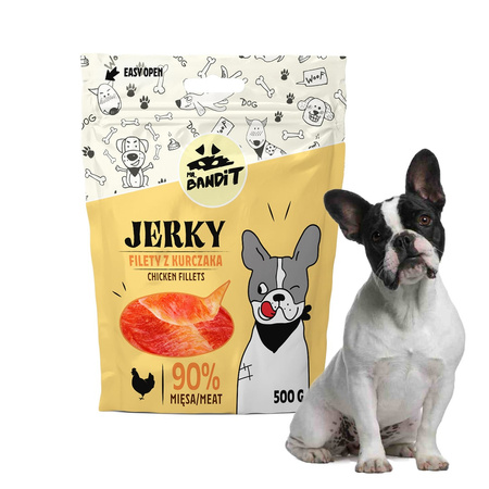Mr Bandit JERKY Filety z kurczaka 500g - naturalny przysmak dla psa