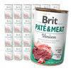 Brit Pate & Meat Dziczyzna 24x400g Lekkostrawna Mokra Karma dla Psów Wszystkich Ras
