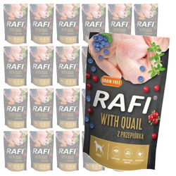 Rafi 24x500g Mokra Bezzbożowa Karma Dla Dorosłych Psów Z Przepiórką Żurawiną I Borówką