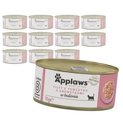 Applaws Cat Mokra Karma Dla Kota 12x70g Tuńczyk Z Krewetkami W Bulionie 