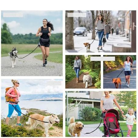 Smycz Pas Z Saszetką Do Biegania z Psem Kolor Neonowy Żółty