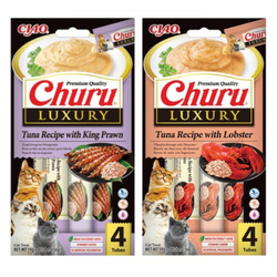 Inaba Cat Churu Luxury 8x14g (112g) Kremowy Przysmak Dla Kota Tuńczyk z Krewetkami Tygrysimi i Tuńczyk z Homarem