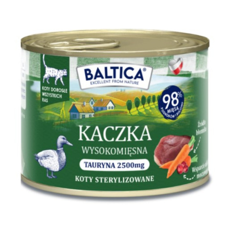 Baltica Smaki Regionów Kaczka 12x185g Bezzbożowa Mokra Karma Dla Kotów Sterylizowanych
