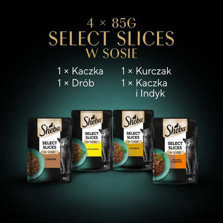 Sheba Selection Select Slices Drobiowe Smaki 52x85g Mokra Karma Pełnoporcjowa Dla Kota W Sosie