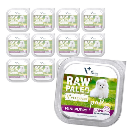 Raw Paleo Lamb Pate Mini Puppy 12x150g Monoproteinowa Mokra Karma Pasztet Dla Szczeniąt Małych Ras Z Jagnięciną